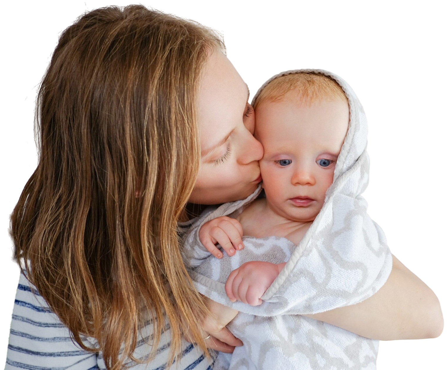 Mãe com bebê no colo